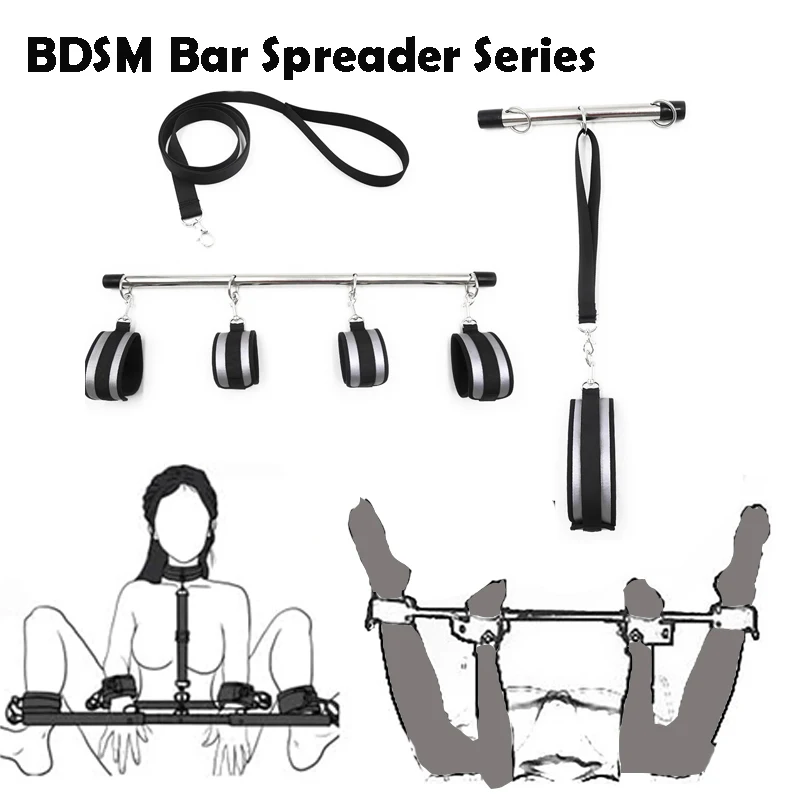 SM الجنس بار مفرشة تكبيل الساق الأصفاد طوق الرقبة المقود مجموعات الالعاب الجنسية أجزاء انفصال BDSM ضبط النفس عبودية والعتاد زوجين Sextoys #1