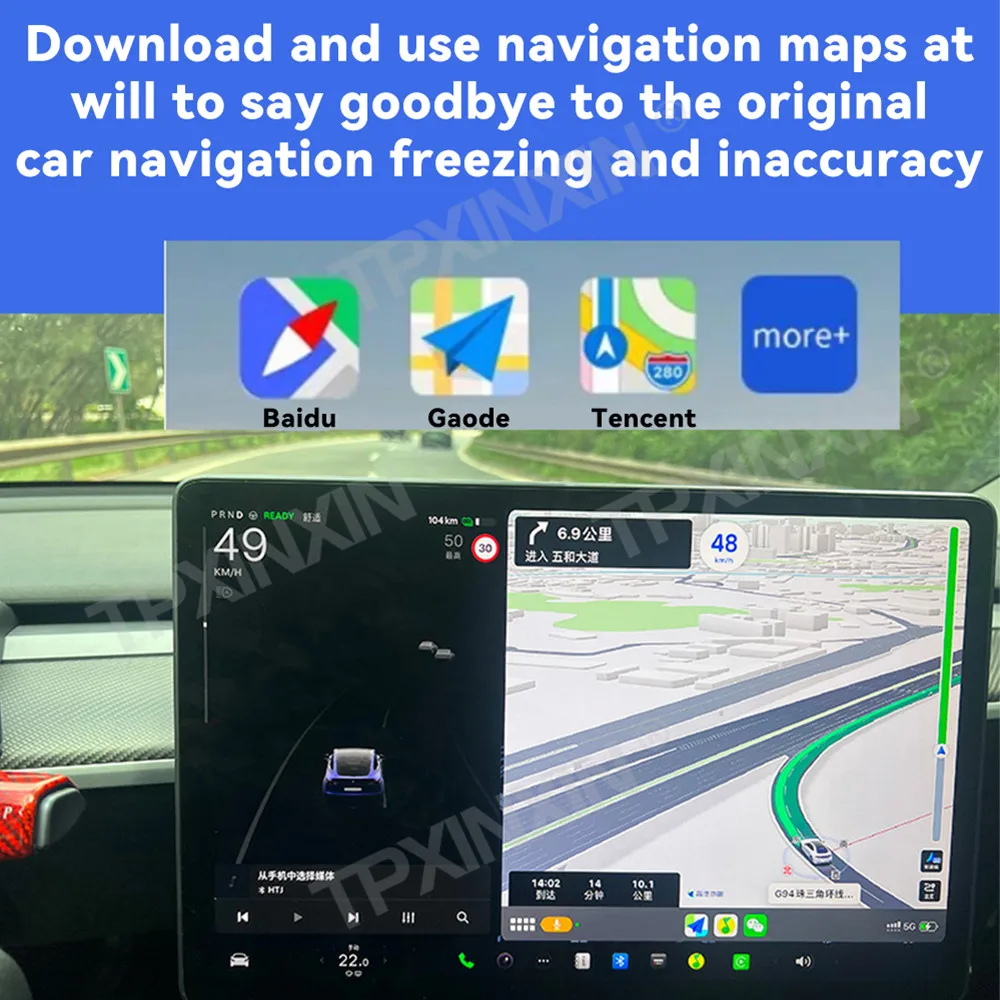 أندرويد السيارات Carplay Hicar فك ل تسلا نموذج 3Y تسلا سيارة اللعب فك صندوق راديو السيارة مشغل وسائط متعددة الملاحة الصوتية