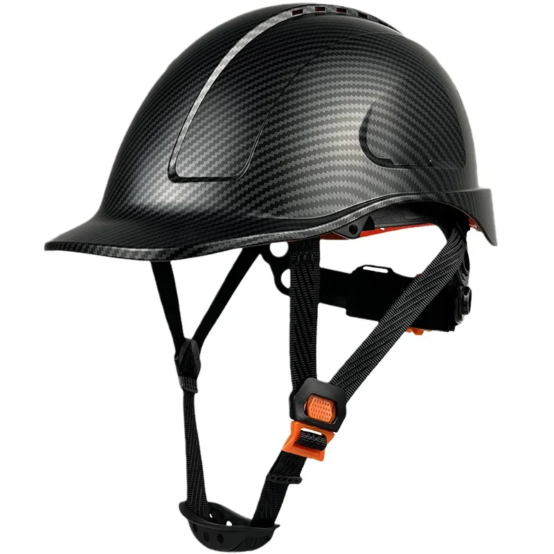 Carbon fiber colored black work helmet, safety helmet for men, anti impact breathable building anti-collision helmet, headgear