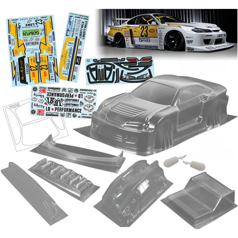 

RC Drift Body 1/10 LBWK Nissan S15 Clear Lexan Car Shell 200mm On Road Tamiya TT01 TT02 Kyosho