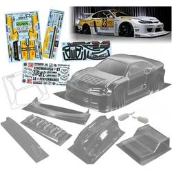 RC Drift Body 1/10 LBWK Nissan S15 jasne Lexan obudowa samochodu 200mm na drodze Tamiya TT01 TT02 Kyosho