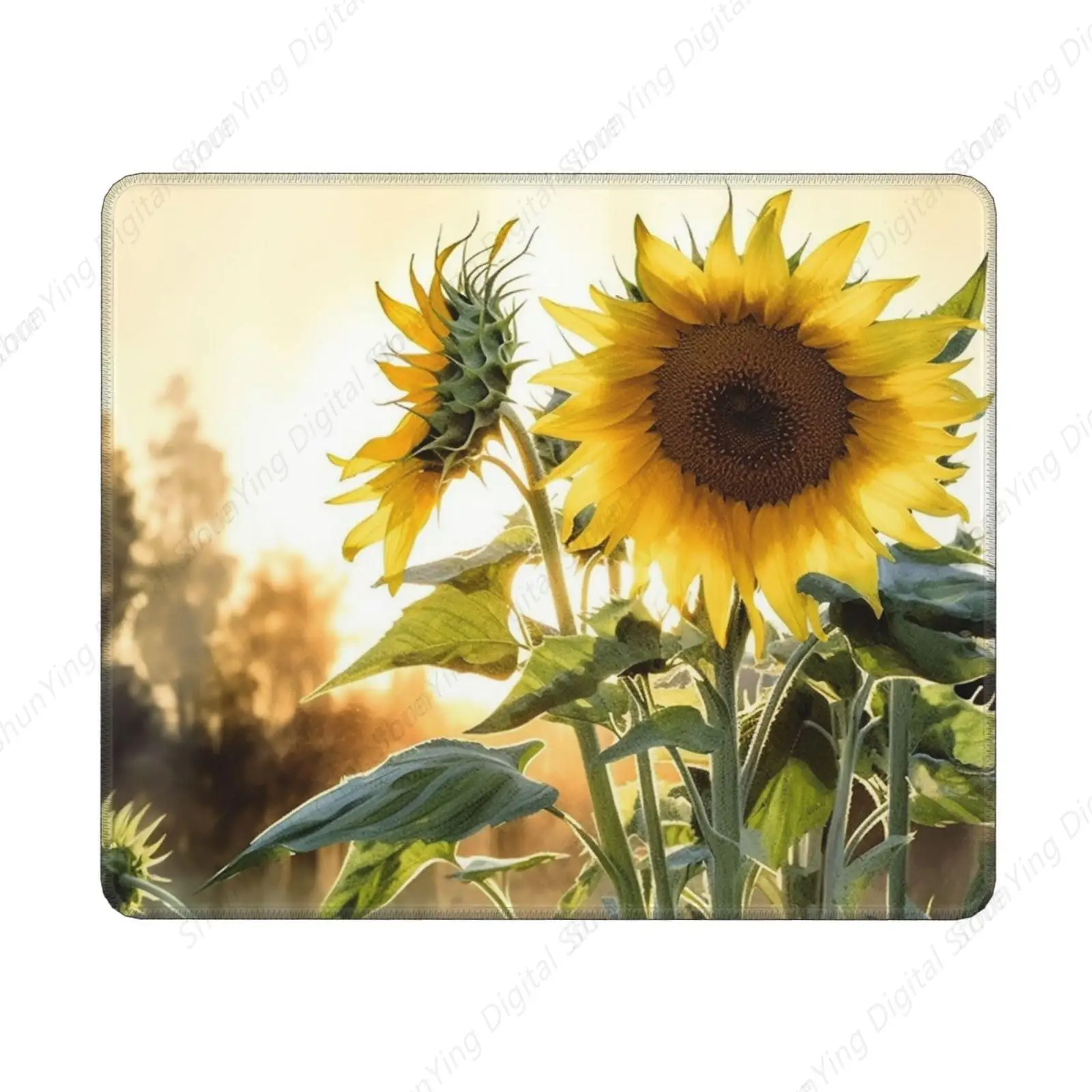 Anti Slip Mouse Pad With Rubber Base Game Table Pad Plant Sunflowers Office Decoration Washable Keyboard Pad 18*22cm