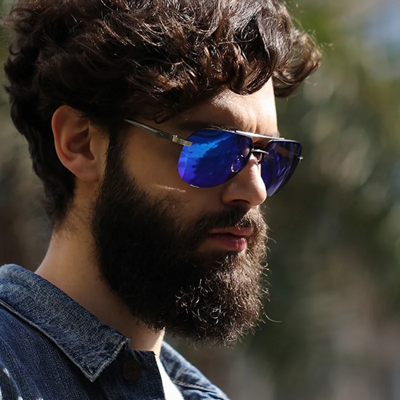 

FEISHIN boundles UV Protection Female Sun Glasses Clear Polaroid Lens Driver Aluminum Polarized Sunglasses Men PILOT Blue Mirror