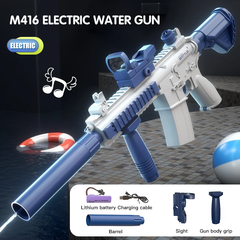 M416 Large Capacity Electric Water Gun Fully Automatic Shooting Toy Summer Beach Outdoor Entertainment Children\'s and Adult Toys