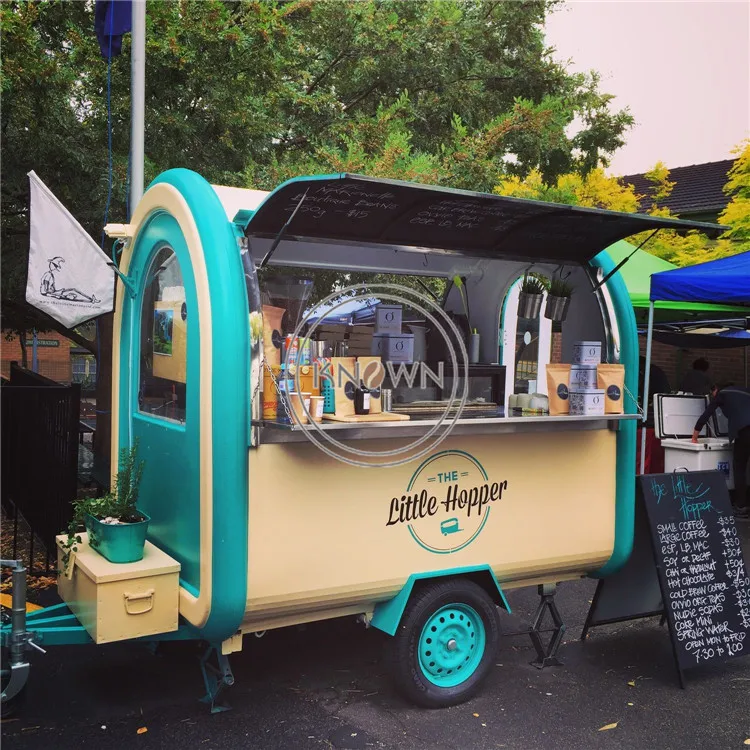 Factory Price Snack Carts Outdoor Kiosk Trailer Mobile Cafe Kitchen Stainless Steel Street Coffee Bar Food Cart Food Truck