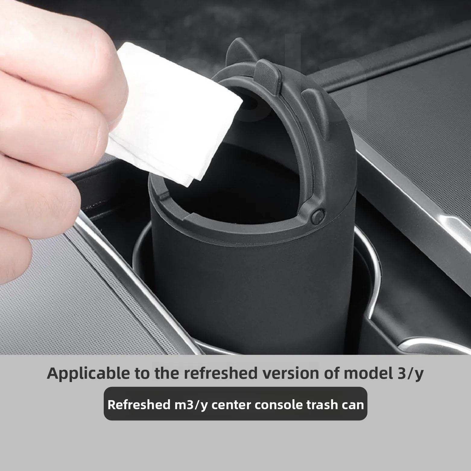 

Silicone car trash can for Tesla Model Y Juniper Model 3 Highland cup slot storage bucket