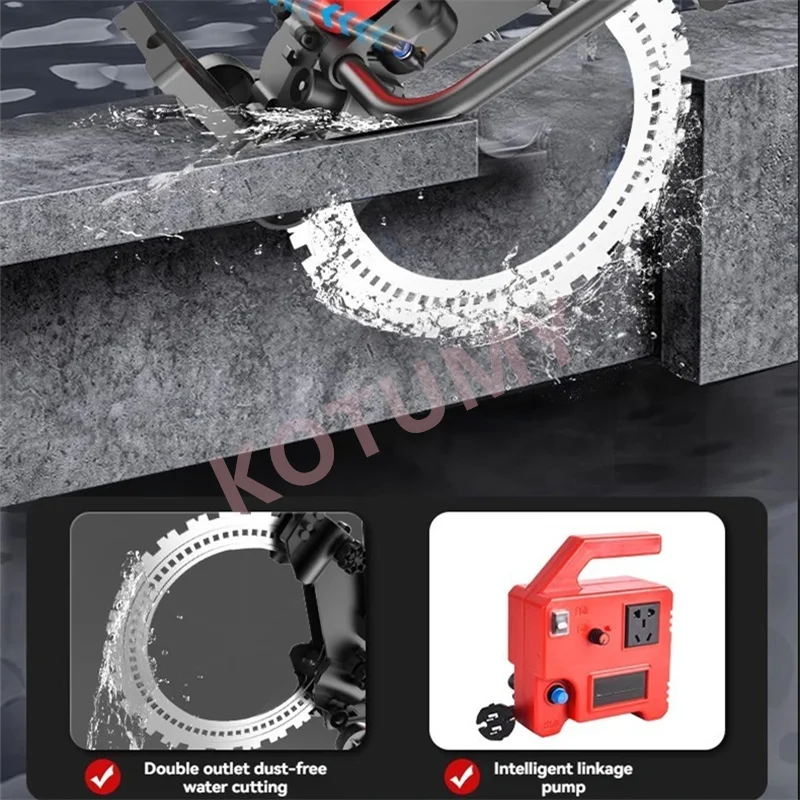 Cement Pavement Cutter 8900W No Adjustment Required Concrete Road Cutting Machine 30cm Deep Cutting Marble Cutter