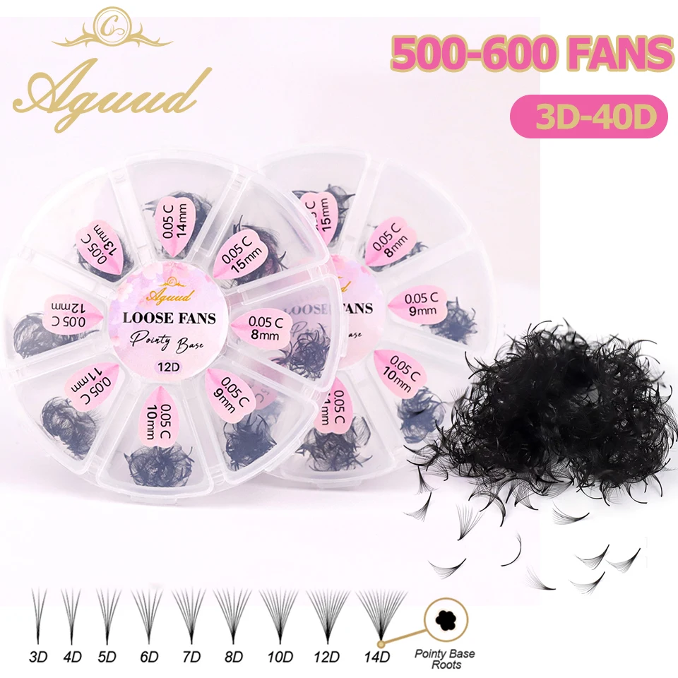 

Handmade Premade Loose Fans Pointy Base Lashes 3D 5D 7D 10D 20D 30D Medium Slim Narrow Stem Sharp Loose Fans Eyelash Extensions