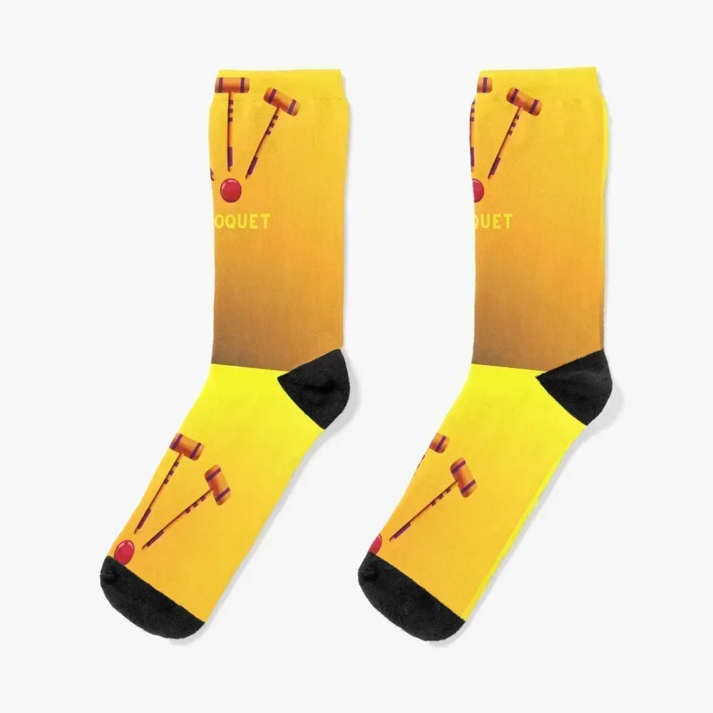 Croquet mallets and ball Socks with print gift Thermal man winter gifts Woman Socks Men's