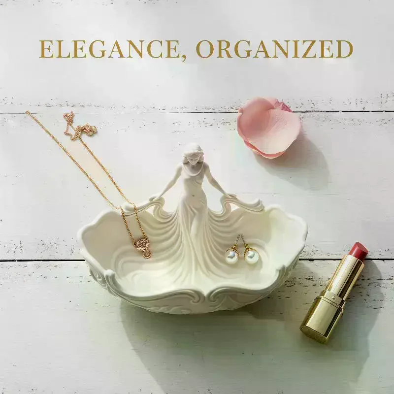 Minimalist Statue Shaped Jewelry Storage Tray Decorative Organizer for Entryway Countertop Office Desk Decor