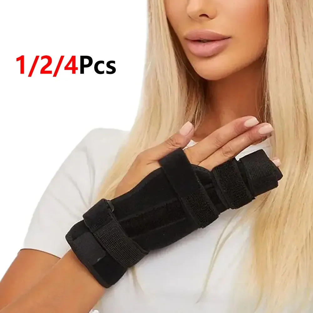 1/2/4Pcs Finger Support Splint, Adjustable Hand Brace with Aluminum Plate for Pinky Ring Finger Sports Work Daily