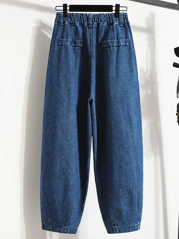 New Arrival 2025 Korean Style Streetwear All-match Loose High Waist Female Ankle-length Denim Pants B2051 Women Casual Jeans