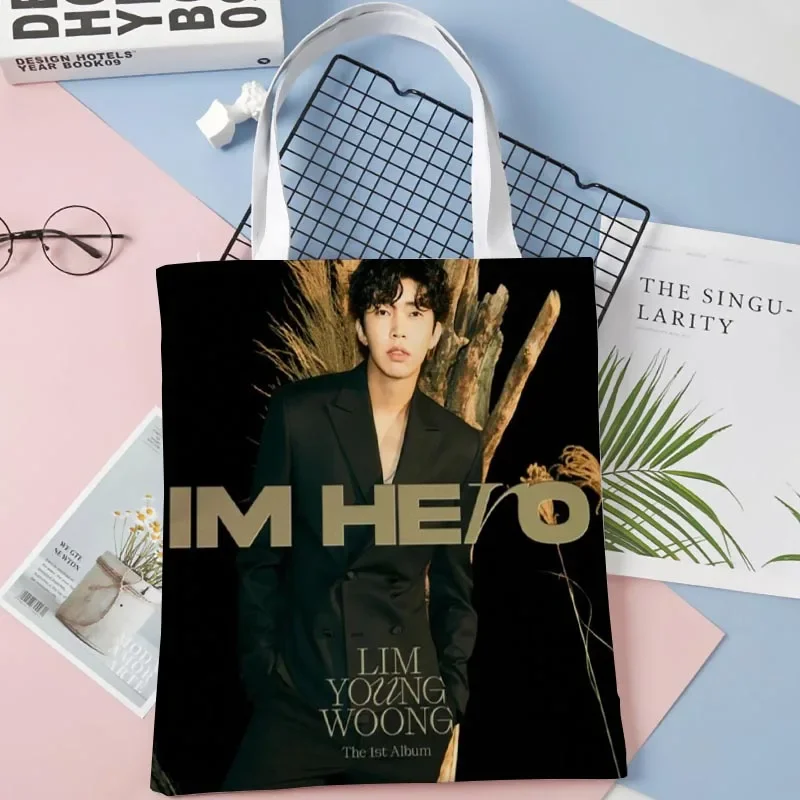 Custom Lim Young-Woong Tote Bag Cotton Cloth Shoulder Shopper Bags for Women Eco Foldable Reusable Shopping Bags 0425