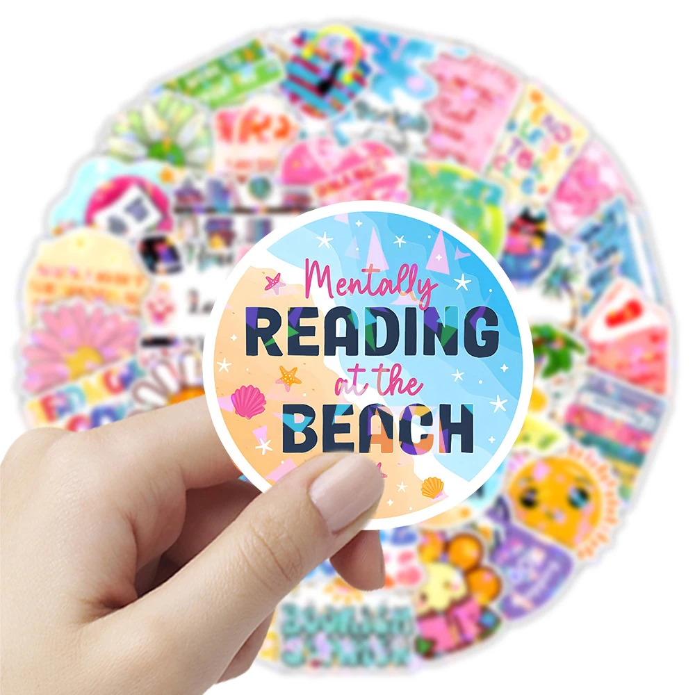

10/30/50pcs Cartoon Summer Fun Reading Stickers Creative Graffiti Sticker DIY Laptop Suitcase Phone Guitar Decals for Kids Toy