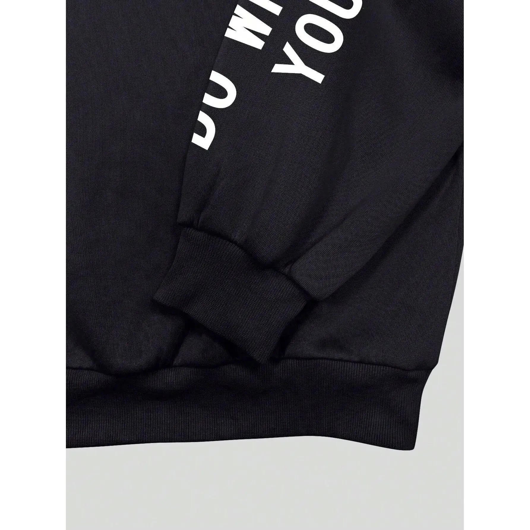 Suda con estampado de letras Do What es You Happy para mujer, material suave y cómodo, ropa de calle informal a la moda