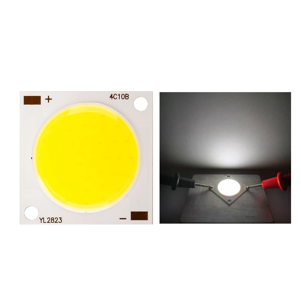 28*28mm Ultra Bright 20W DC 12V COB LED Chip Beads Light Cool White 6000K for DIY Car Lights Work Lamps Home Bulbs bar