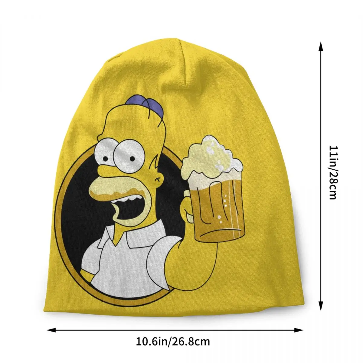 Custom The Simpsons Homer Bonnet Hat Knitted Hats Men Women Cool Unisex Warm Winter Skullies Beanies Caps