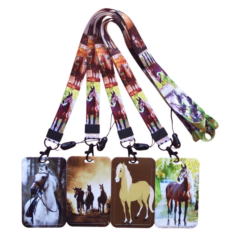 Cute Horse Boy's Lanyard ID Badge Holder Men Name Card Holders With Cool Neck Rope Drop Shipping