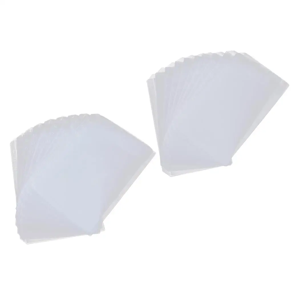 10x Binder PVC Transparent 5 A6 Hole Loose Leaf Document Files