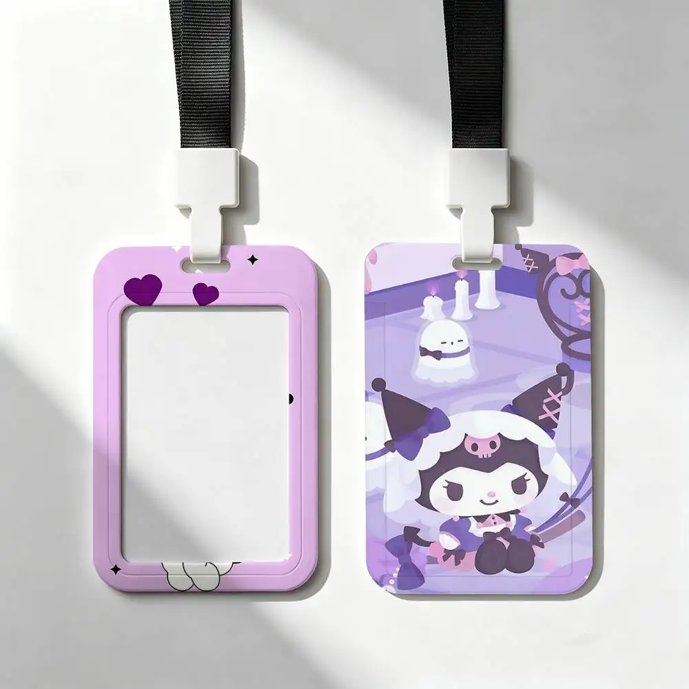 

Kawaii K-Kuromi Card Holder Neck Strap Pendant Door Badge Holder Lanyards Keychain Work Credential Case Gift