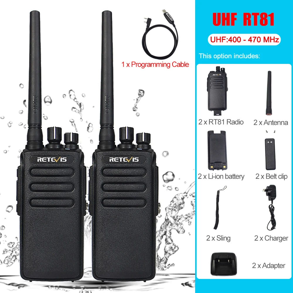 Retevis RT81 DMR Digitale Walkie Talkie Krachtige langeafstandswalkie-Talkie Waterdichte draagbare tweewegradio voor de jacht