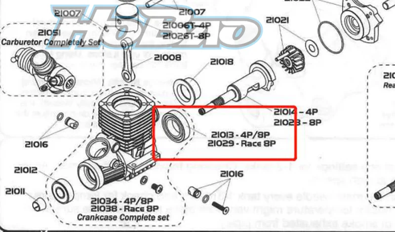 Original OFNA/HOBAO RACING 21029 Competition grade 14X25X6 bearing（Race 8P） For HYPER 21 Engine/MAC 21 Engine