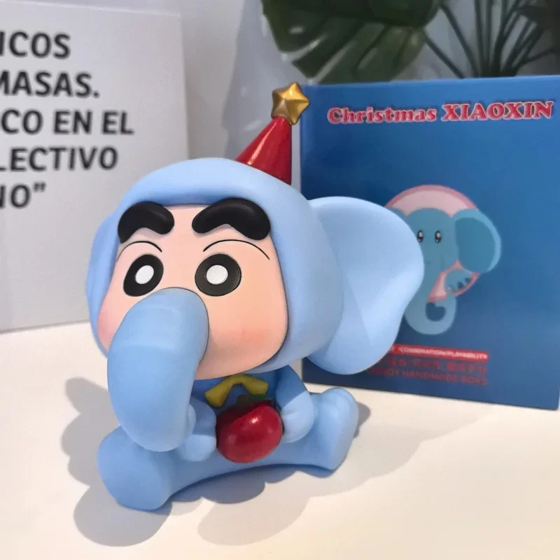 Crayon Shin-Chan Figure Cos Elephant Nohara Shinnosuke Figurine Cute Anime Figure PVC Model Collection Doll Toy for Kid Gift