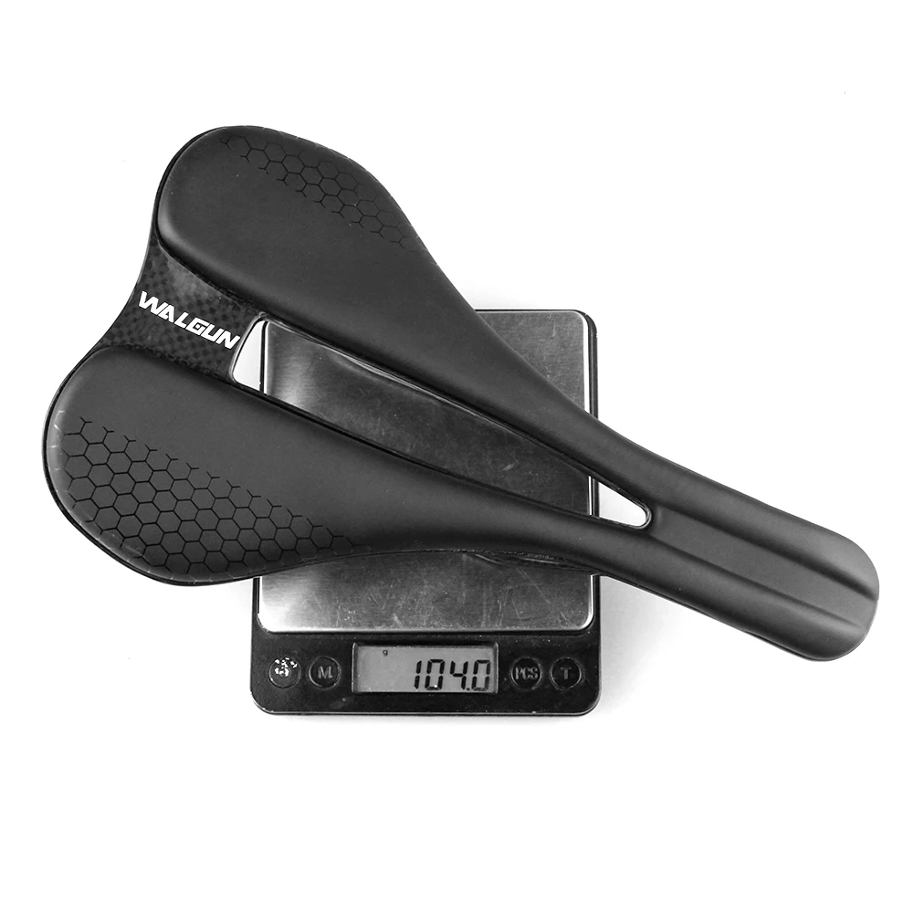 WALGUN WGT7 Ultralight carbon road bike saddle 104g for man women superflow road bicycle saddles seat oval rails 7*9mm 141mm