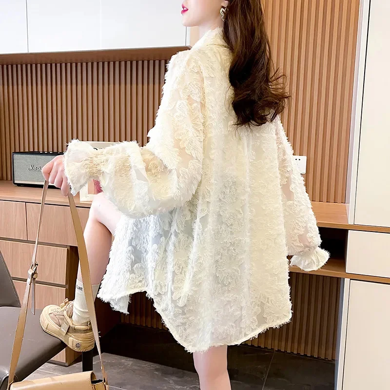 Loose Large Size Lace Sun-Proof Clothes Coat Women New Anti-Ultraviolet Thin Outwear Spring Summer Fashion Sun Protection Jacket