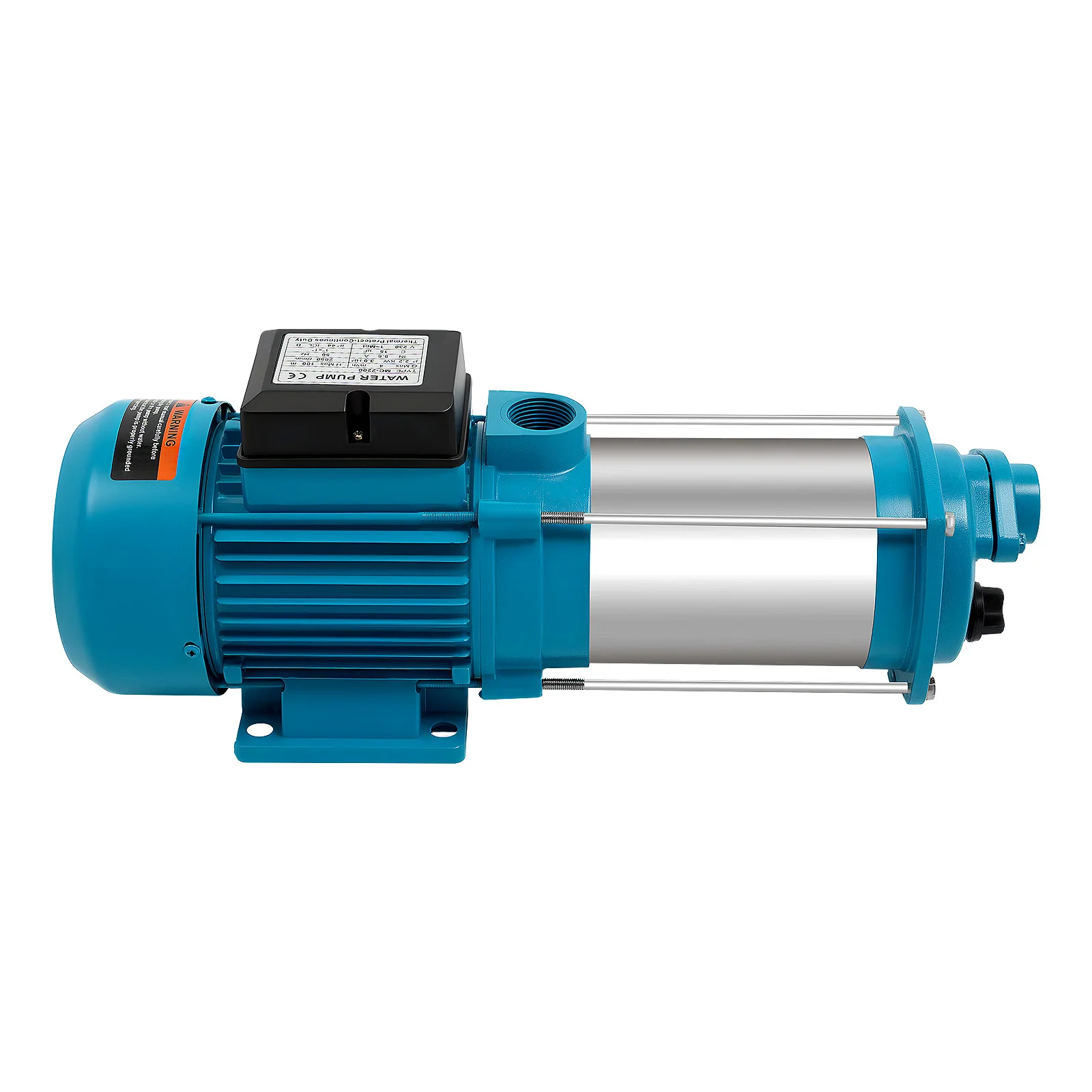 2200W Edelstahl-Kreiselpumpe, 100m maximale Förderhöhe, 3300 l/h Durchfluss, selbstansaugend mit 10m Saugleistung, IP44 Überhitzungsschutz für Bewässerung und Wasserversorgung (220V EU) – Detail 1