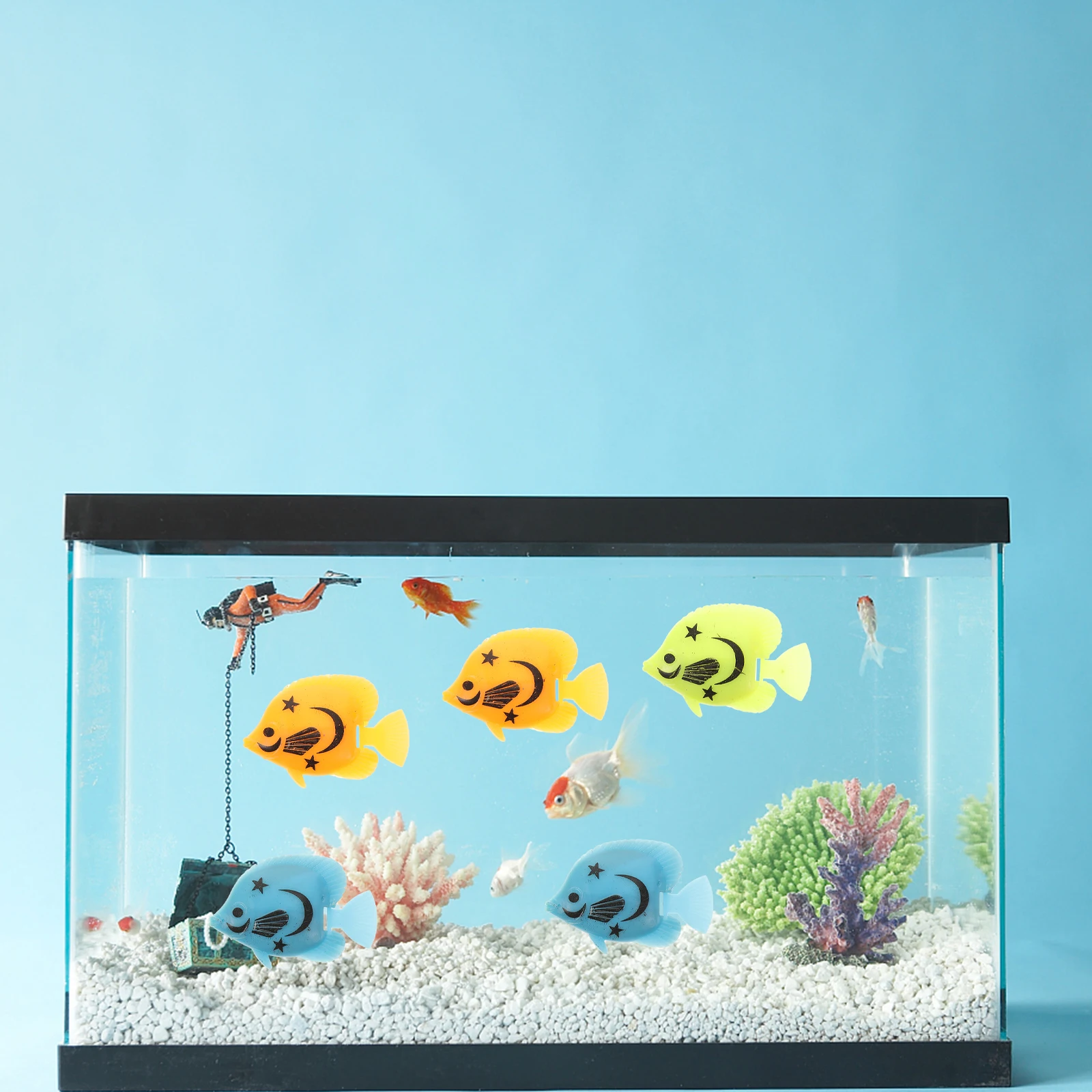 

10pcs Aquarium Plastic Ornament Decoration Plastic Fish Vivid Floating Ornament Fish Tank Decor Durable Safe Gift For Kids