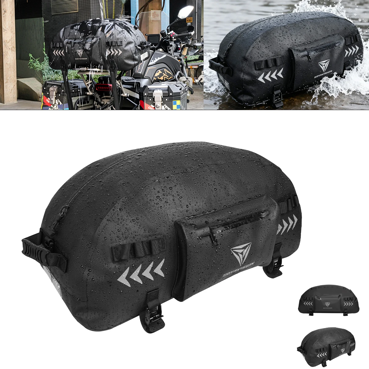 

SOYAVISION Motorcycle Car Outdoor Waterproof Riding Equipment Packaging Tool Storage Bag, Motorcycle Rear Seat Bag