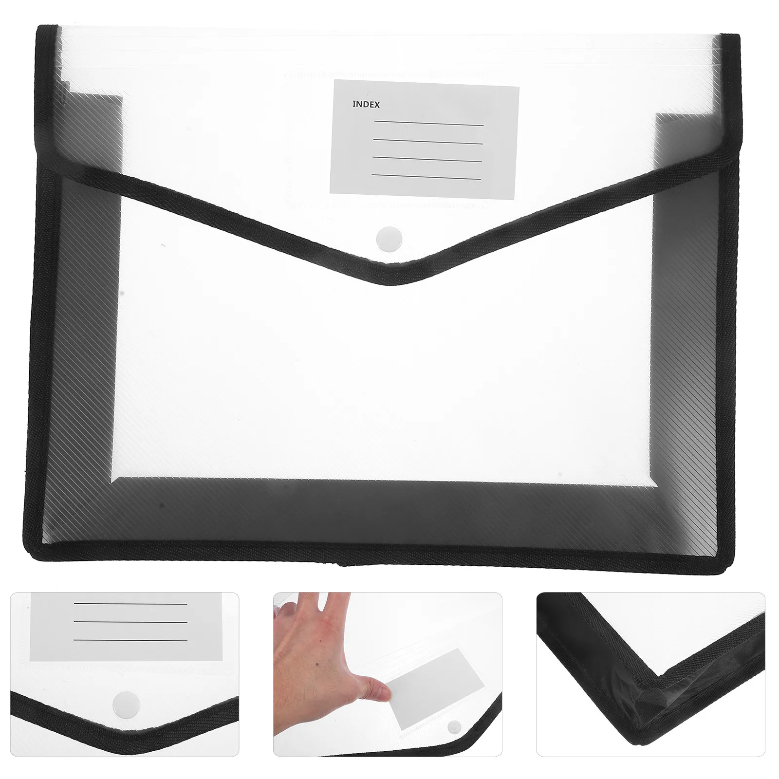 

2Pcs Waterproof Document Pouch with Buckle Closure Heavy Duty PP File Bag for A4 Papers Important Documents Portable Business