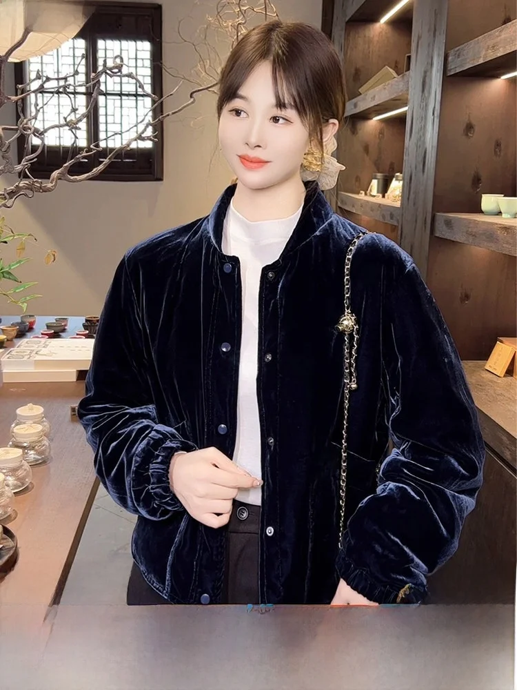 

Ele Velvet down Jaet Women Winter Lightweight Cotton Sandwich ort Sle White Goose down Cozy Warm Faionable Coat