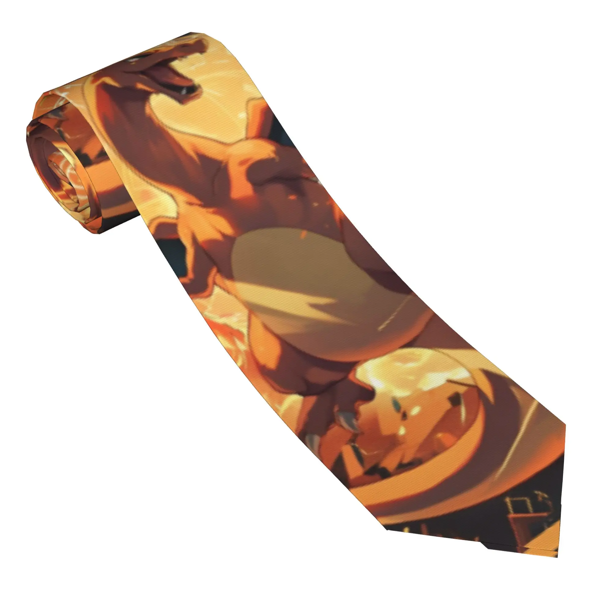 Cool Dragon Charizard Cartoon Neckties Unisex 8 cm Wide Neck Tie Pokemon Mens Shirt Accessories Gravatas Wedding Cosplay Props