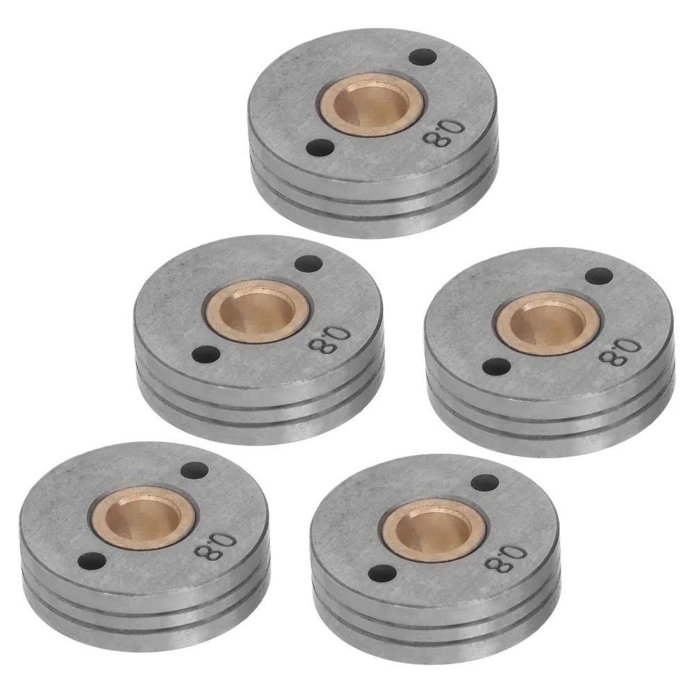 

5PCS Steel Bearing Wire Feeder Wheel 0.8‑1.0mm Groove Double Drive Welding Wire Guide Rollers for BINZEl 15AK 24KD 36KD
