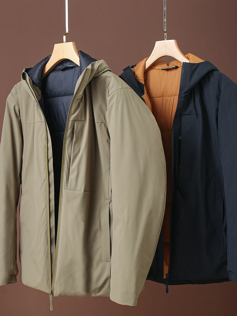 

Теплая мужская зимняя куртка из хлопка с капюшоном для активного отдыха, ветрозащитная, дышащая, комфортная, модная, городская