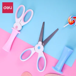 Deli 6065 DIY Craft Scissors Chat Kawaii Lovely Rabbit Shaped Safty Scissors For Kids Children Students Paper Cutting Tool