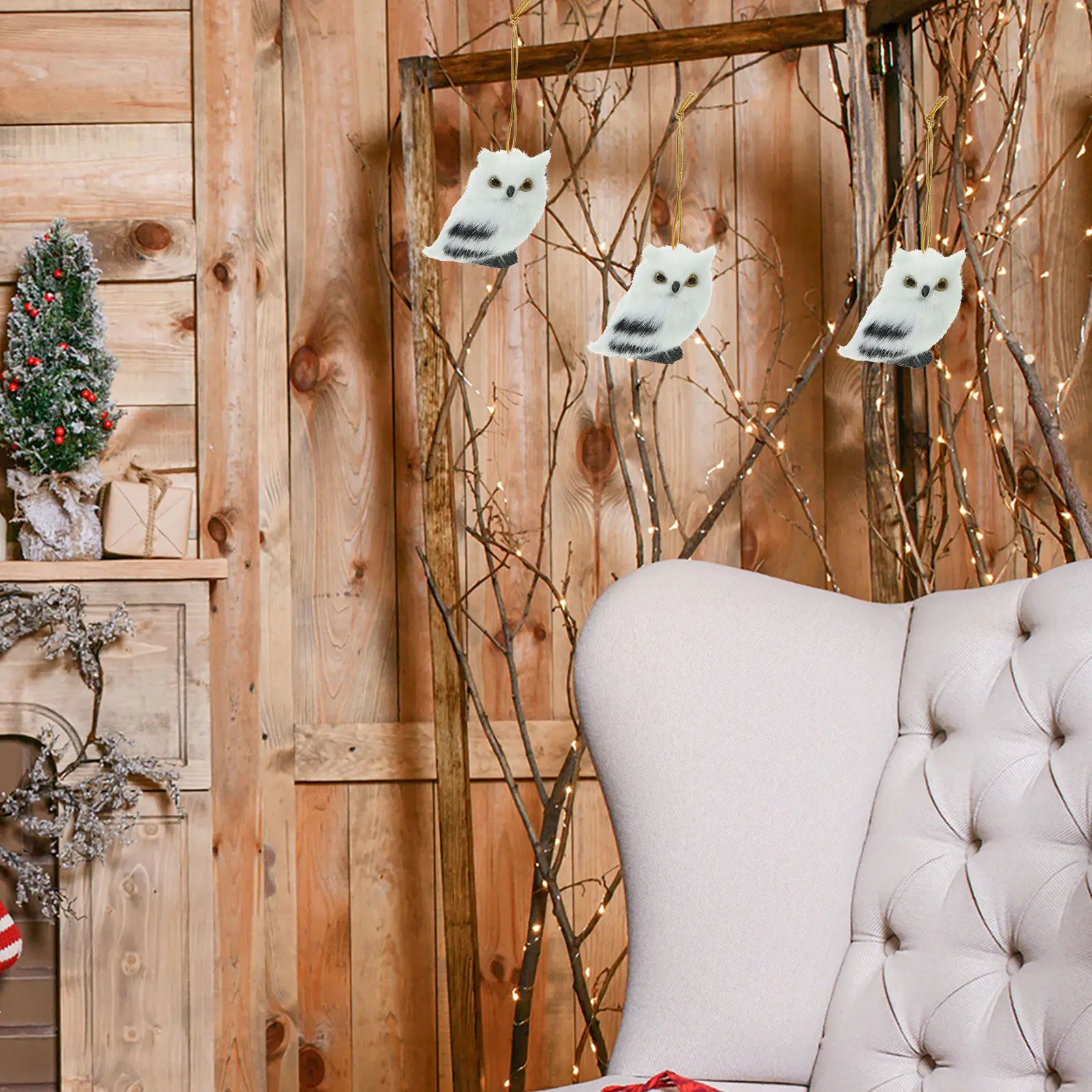 

3Pcs Owl Tree Ornaments Soft Hanging Decor Cute Owl Pendants Cartoon Style Party Decoration Scene Layout Supplies
