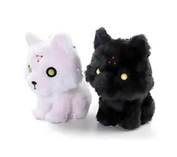 New Anime Megumi Fushiguro Black White Divine Dogs Plush Keychain Small Pandent Kids Stuffed Toys For Children 15CM