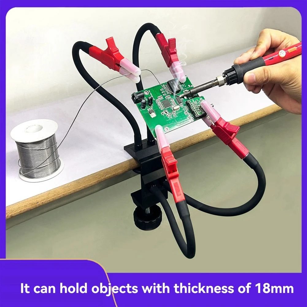 ABXHH ปรับฐานยึดตารางช่วยมือบัดกรีเครื่องมือที่สาม 4 แขนคอห่านยืดหยุ่นสําหรับซ่อมอิเล็กทรอนิกส์ A