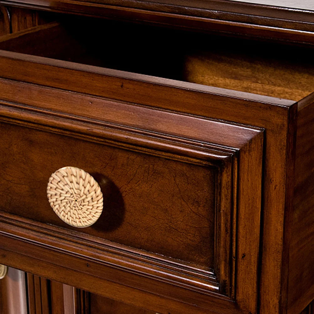 

6 Pcs Wooden Drawer Wooden Drawer Knobs Knobs Cabinet Handles Brown Bohemian Style Furniture Decor Wardrobe Closet
