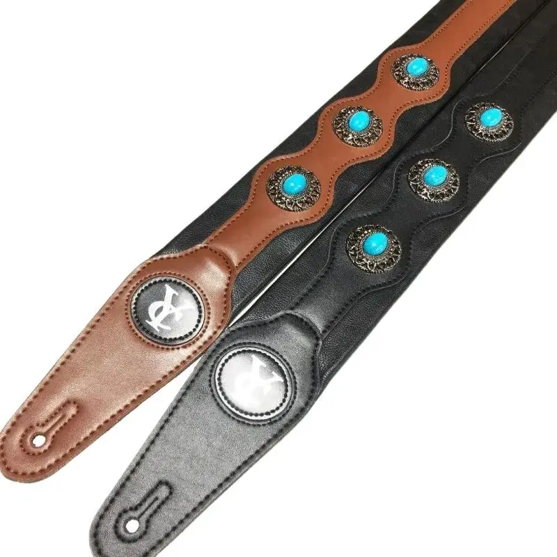 Adjustable Guitar Shoulder Belt for Electric Acoustic Classic Guitar Bass Decompression Soft Leather Guitar Strap