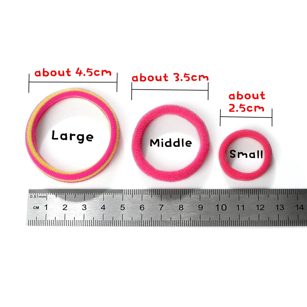 10-200Pcs/Lot Women Hair Bands Large/Middle/Small Size Candy Colors Rubber Band Girls Simple Ponytail Hair Ties Hair Accessories