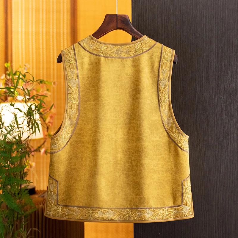 New Chinese-Style Heavy Embroidery Floral Retro Elegant Vest for Women, 2026 Autumn New Product, National Style Fashionable Vest