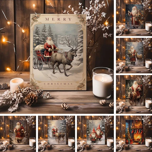 vintage-santa-claus-riding-his-cart-full-of-presents-merry-christmas-poster-print-canvas-painting-wall-art-pictures-home-decor-aliexpress