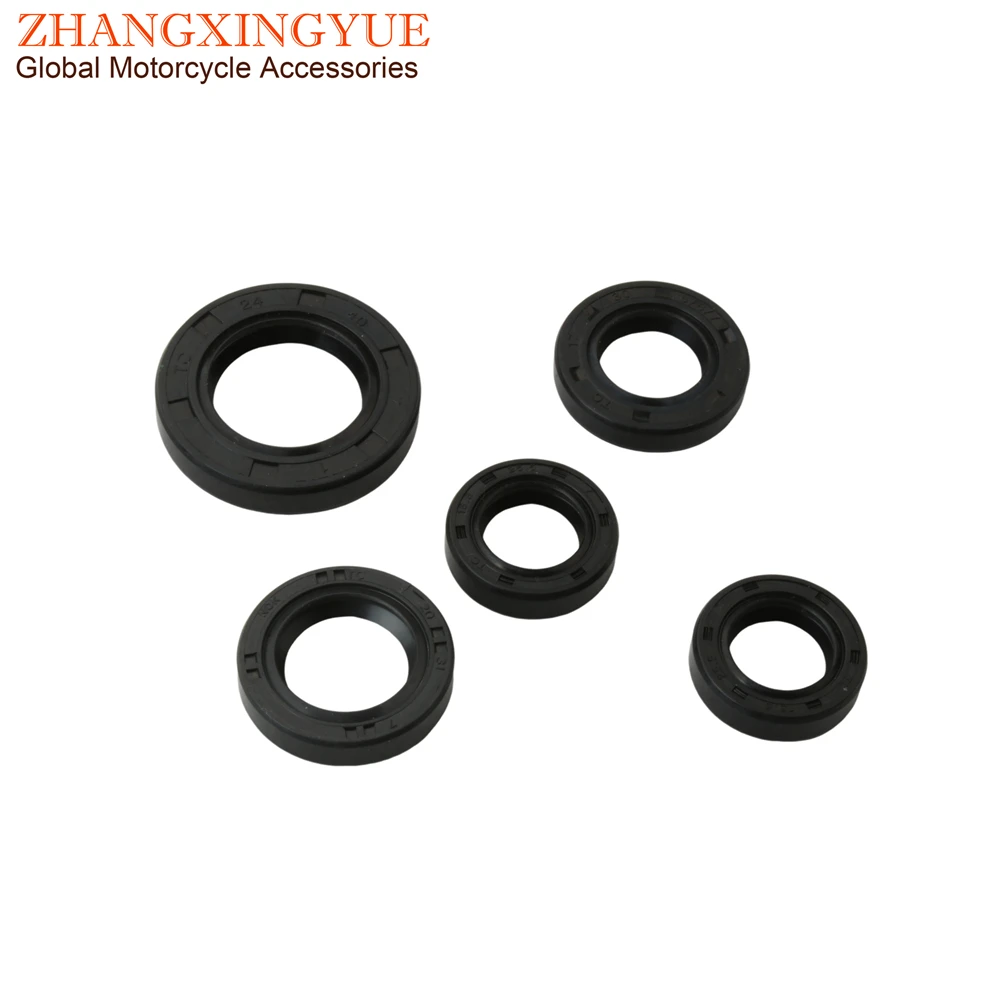 5pc Dio50 ZX50 Tact50 Engine Oil Seal Assy For Honda Dio AF16 TACT AF17 AF18 AF27 AF28 AF34 AF35 ZX 50cc 4-Stroke