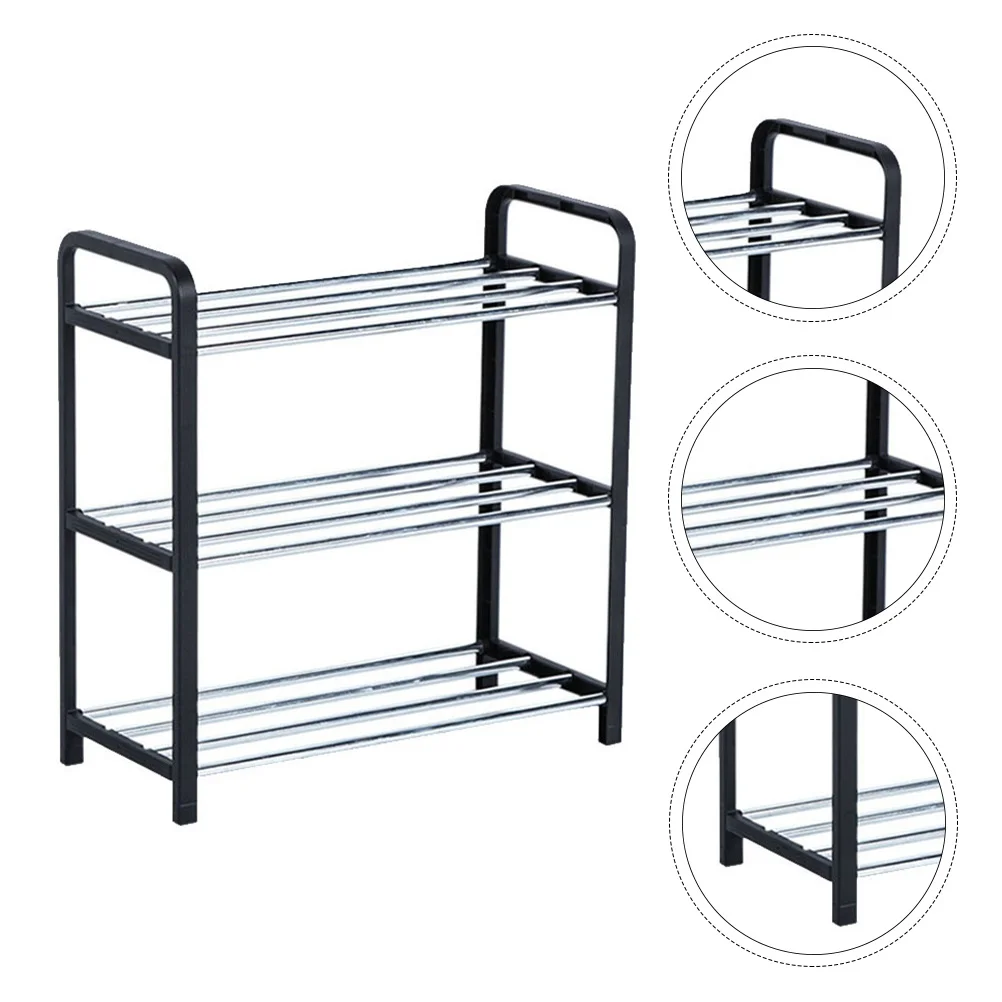 

1Pcs Household Shoe Storage Rack Multilayer Shoe Stand Heavy Duty PP and Metal Construction Neat Organizer for Entrance Three