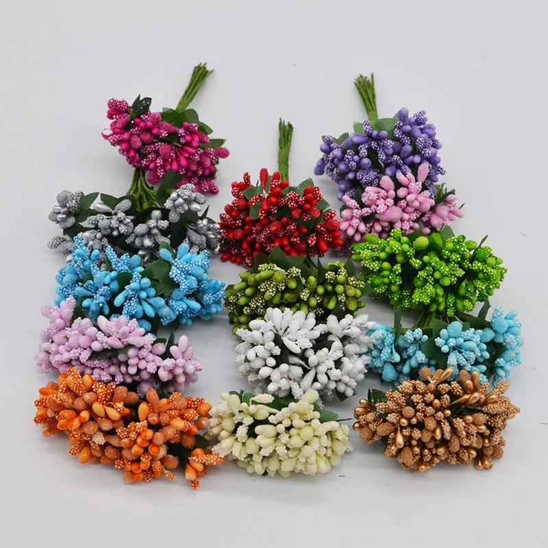 24pcs/lot Mulberry Stamen Artificial Flowers Stamen /DIY Pistils For Flowers Heads Wedding Party Scrapbooking Craft Decoration