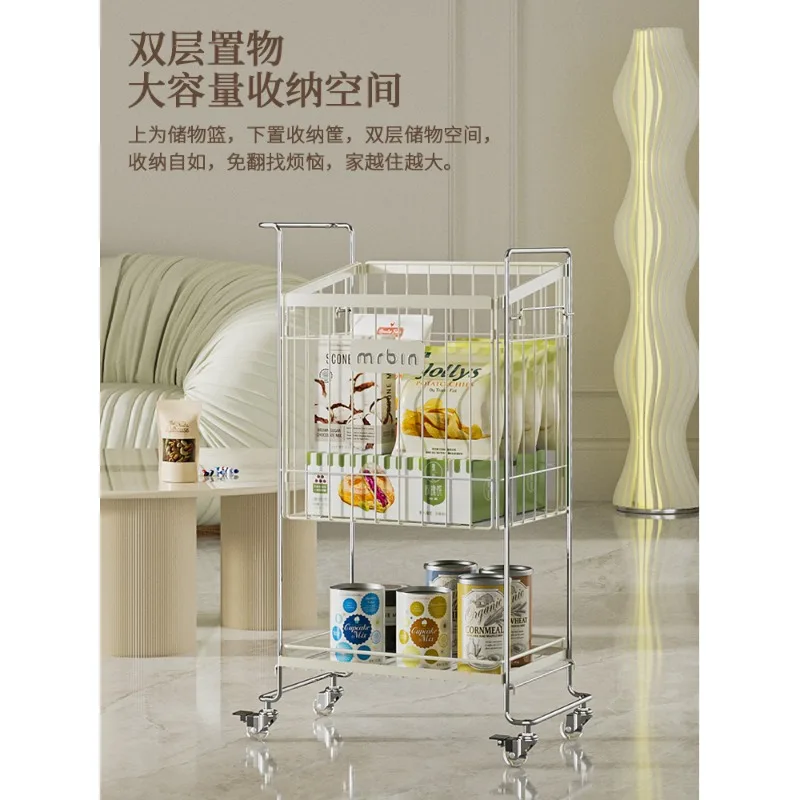 Mai Tong Tong Trolley Storage Rack Movable Dirty Clothes Toys Sewing Yoga mat Storage Basket Net Red Snack Cart